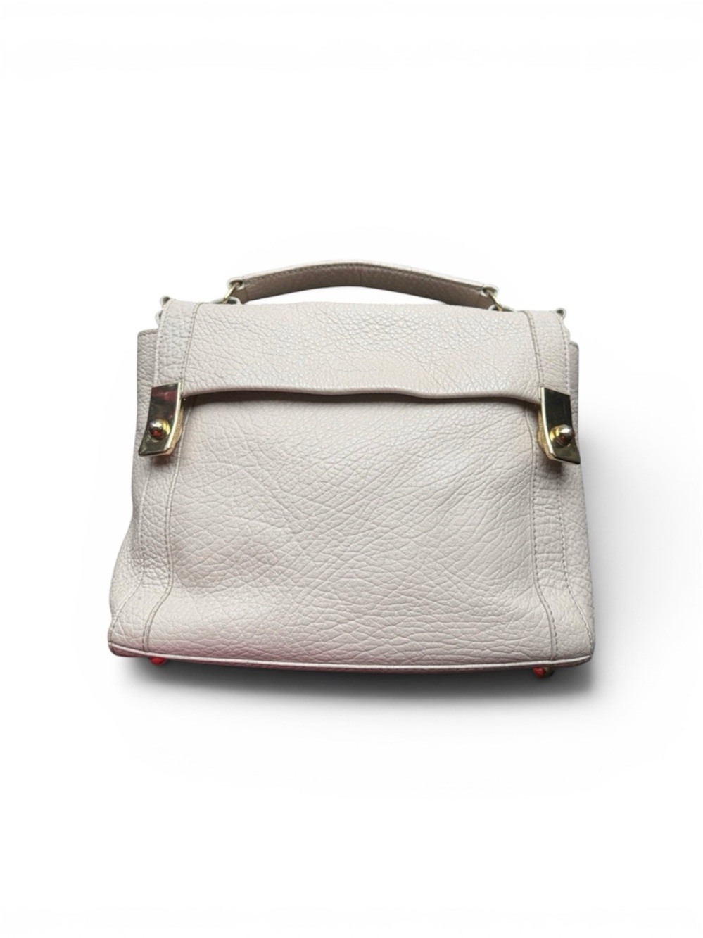 See By Chloé Cream Leather Top-Handle Satchel with Gold Hardware